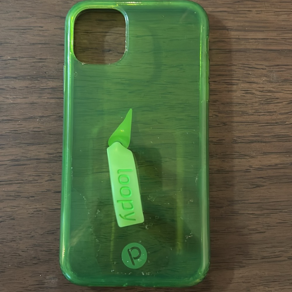 Neon green iPhone 11 loopy case